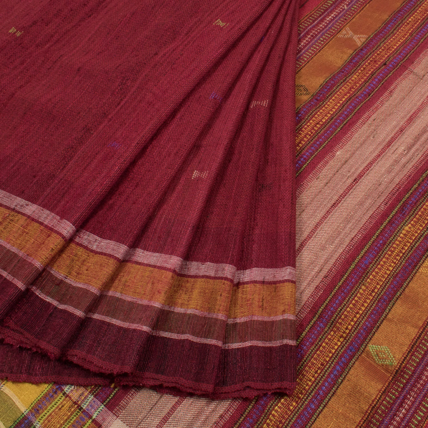 Handwoven Kutchi Weave Tussar Cotton Saree