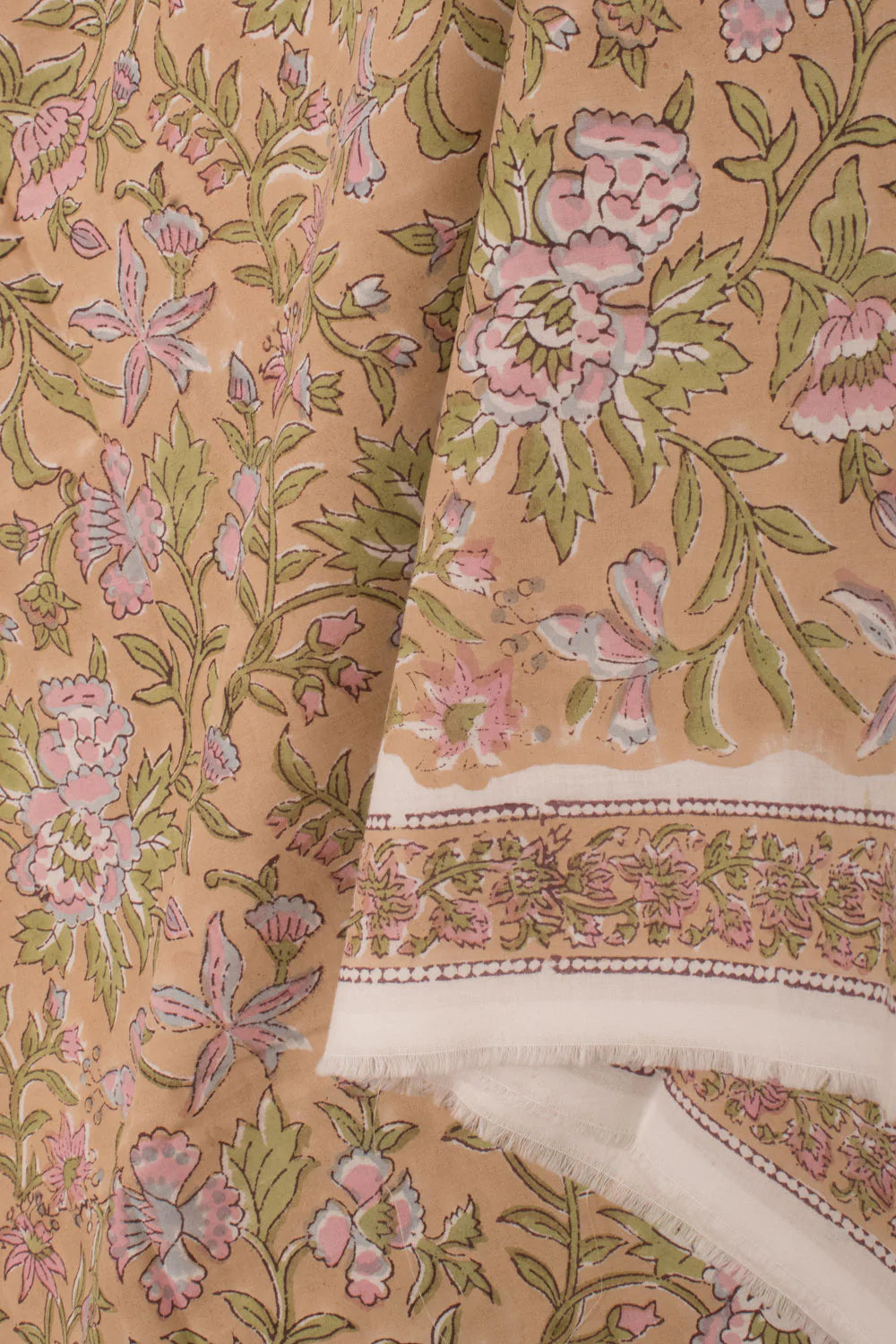 Hand Block Printed Cotton 3-Piece Salwar Suit Material-Rutambhara-RUTAMBHARA