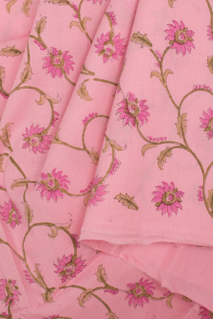 Hand Block Printed Cotton 3-Piece Salwar Suit Material-Rutambhara-RUTAMBHARA