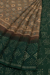 Handcrafted Ajrakh and Bandhani Chanderi Saree