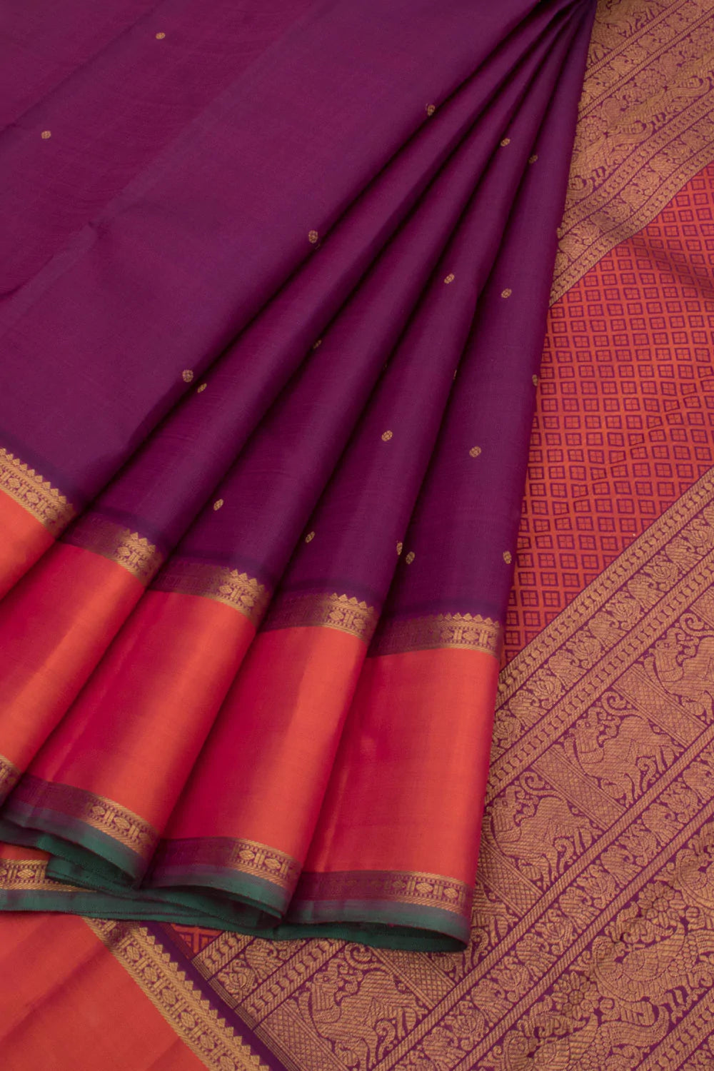 Eevara Royal Purple Kancheevaram Heirloom Silk Saree