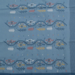 Pastel Blue Handwoven Jamdani Muslin Cotton Saree-Rutambhara-RUTAMBHARA