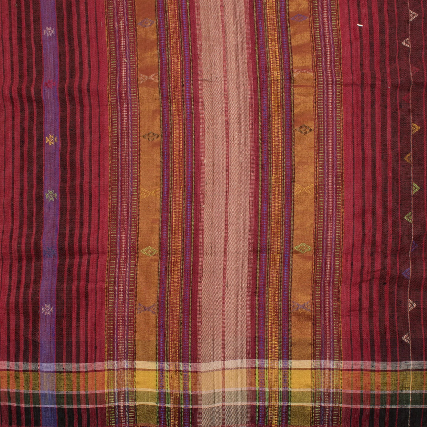 Handwoven Kutchi Weave Tussar Cotton Saree