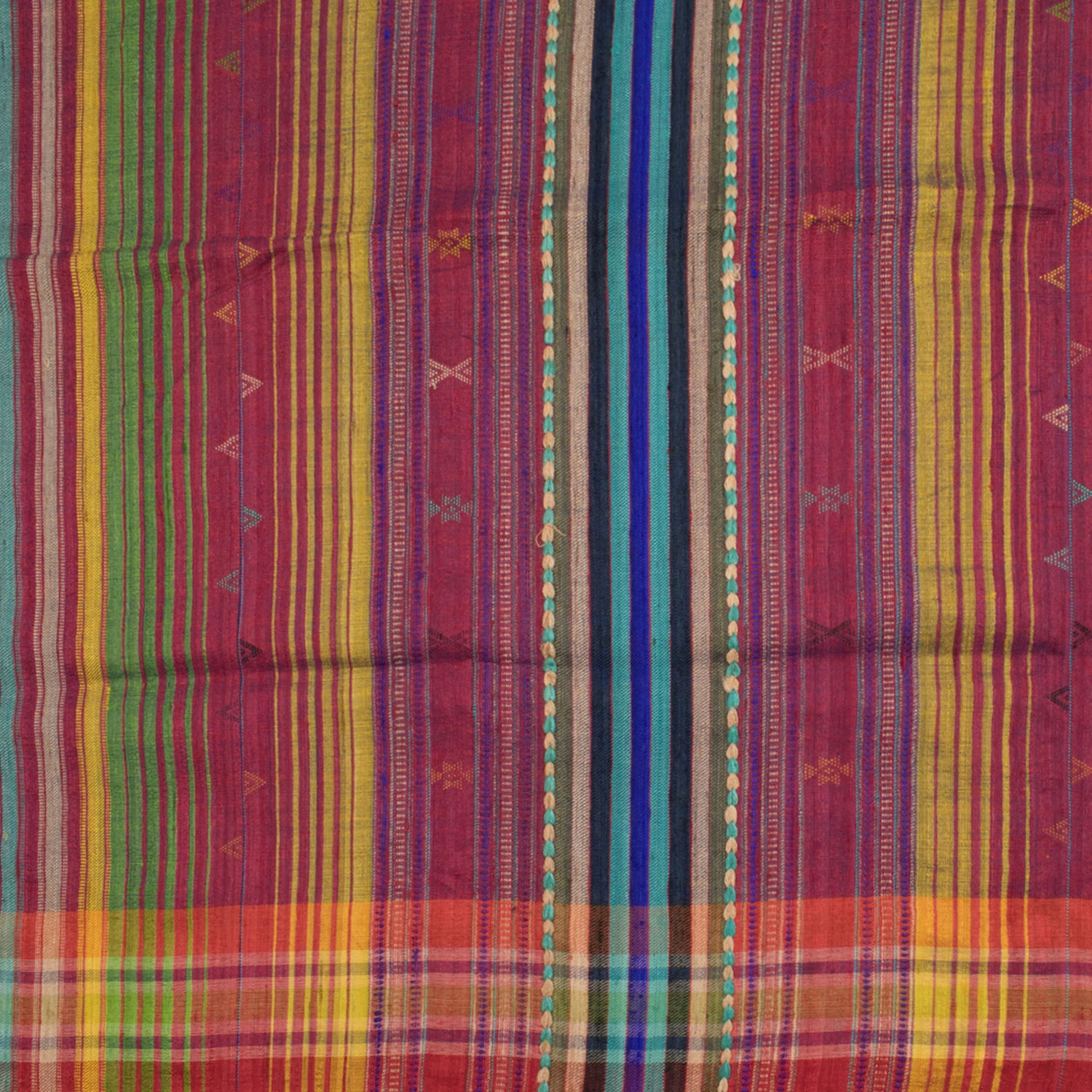 Dark Blue Kutchi Tussar Cotton Saree