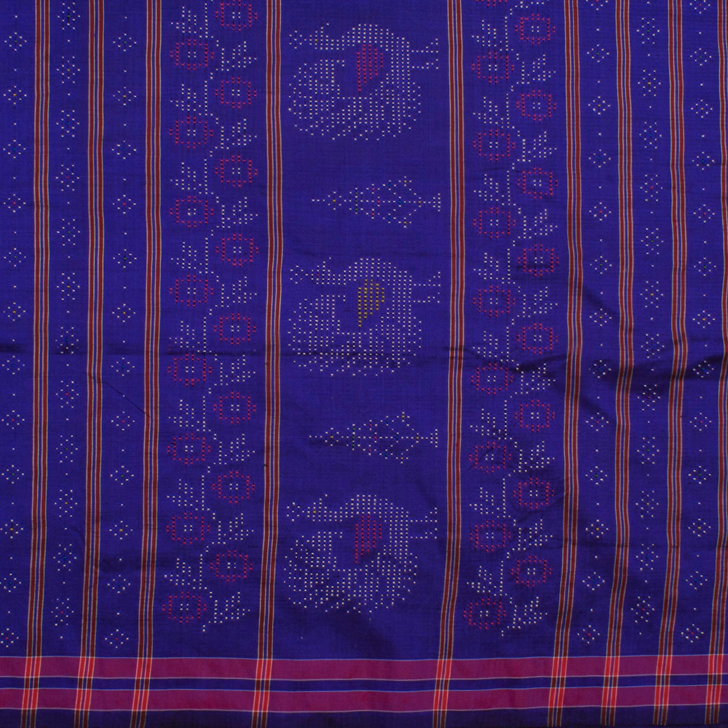 Handwoven Blue Tangaliya Silk Cotton Saree