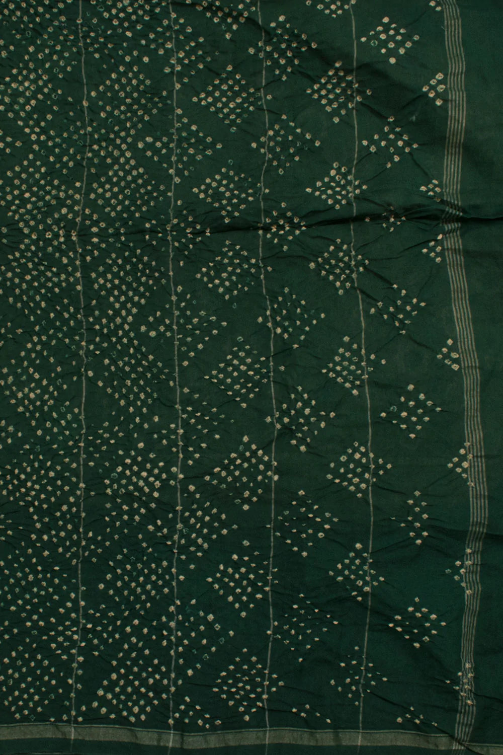 Handcrafted Ajrakh and Bandhani Chanderi Saree-Rutambhara-RUTAMBHARA
