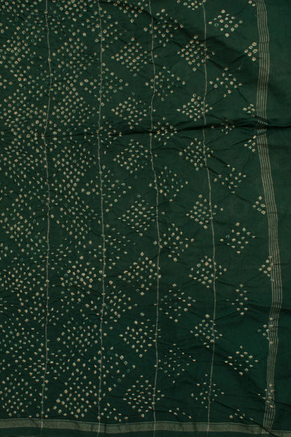 Handcrafted Ajrakh and Bandhani Chanderi Saree-Rutambhara-RUTAMBHARA