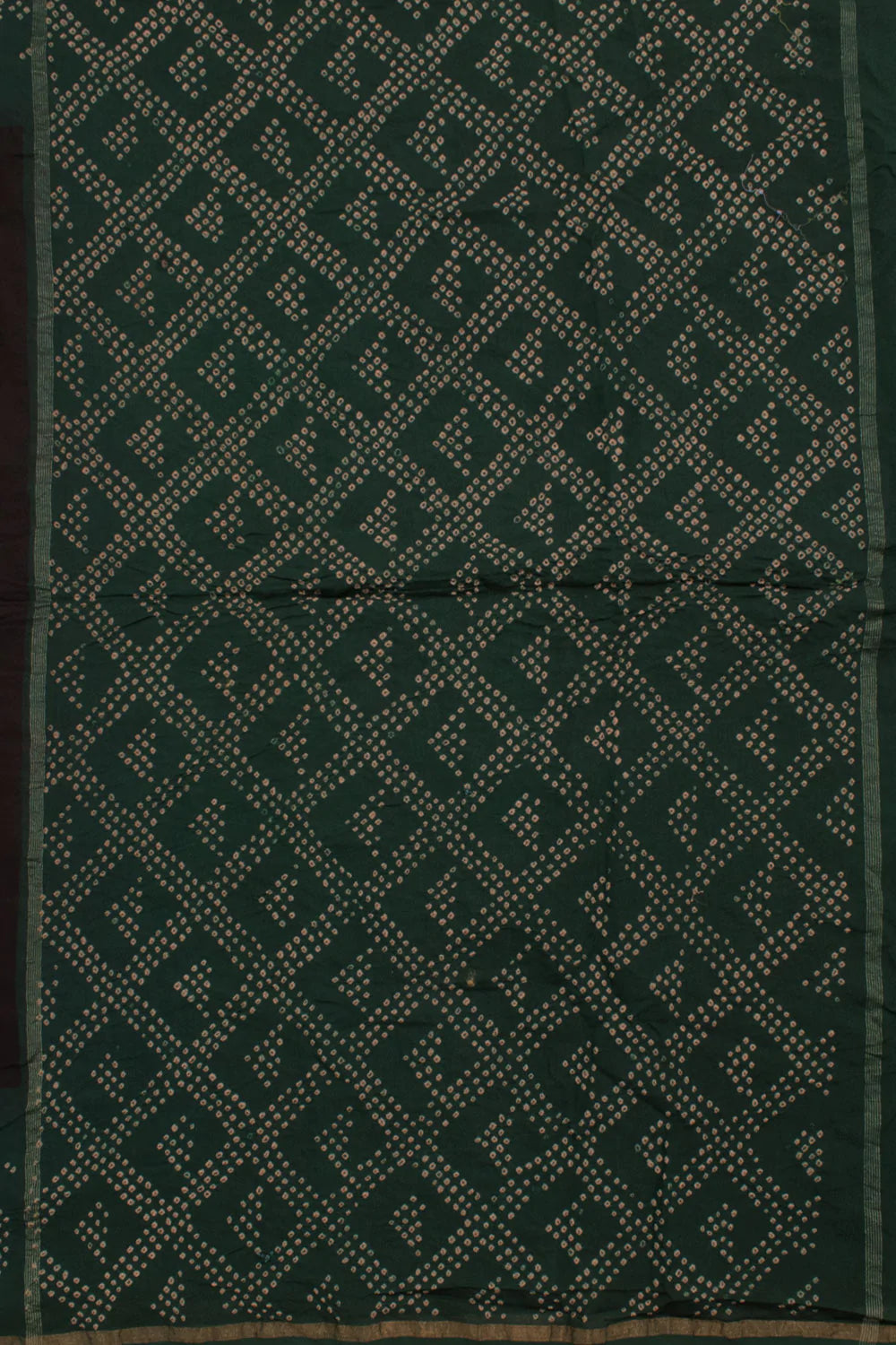 Handcrafted Ajrakh and Bandhani Chanderi Saree