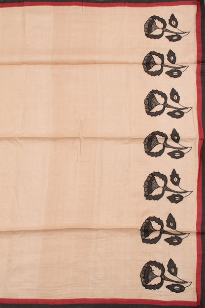 Hand Embroidered Half and Half Tussar Silk Saree-Rutambhara-RUTAMBHARA