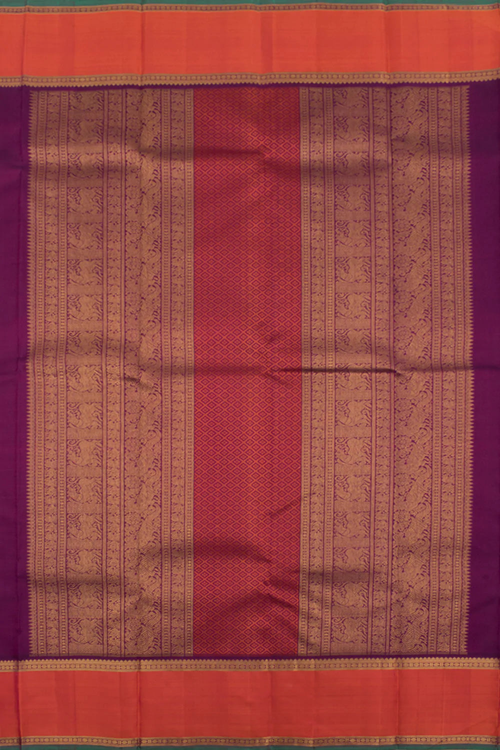 Eevara Royal Purple Kancheevaram Heirloom Silk Saree