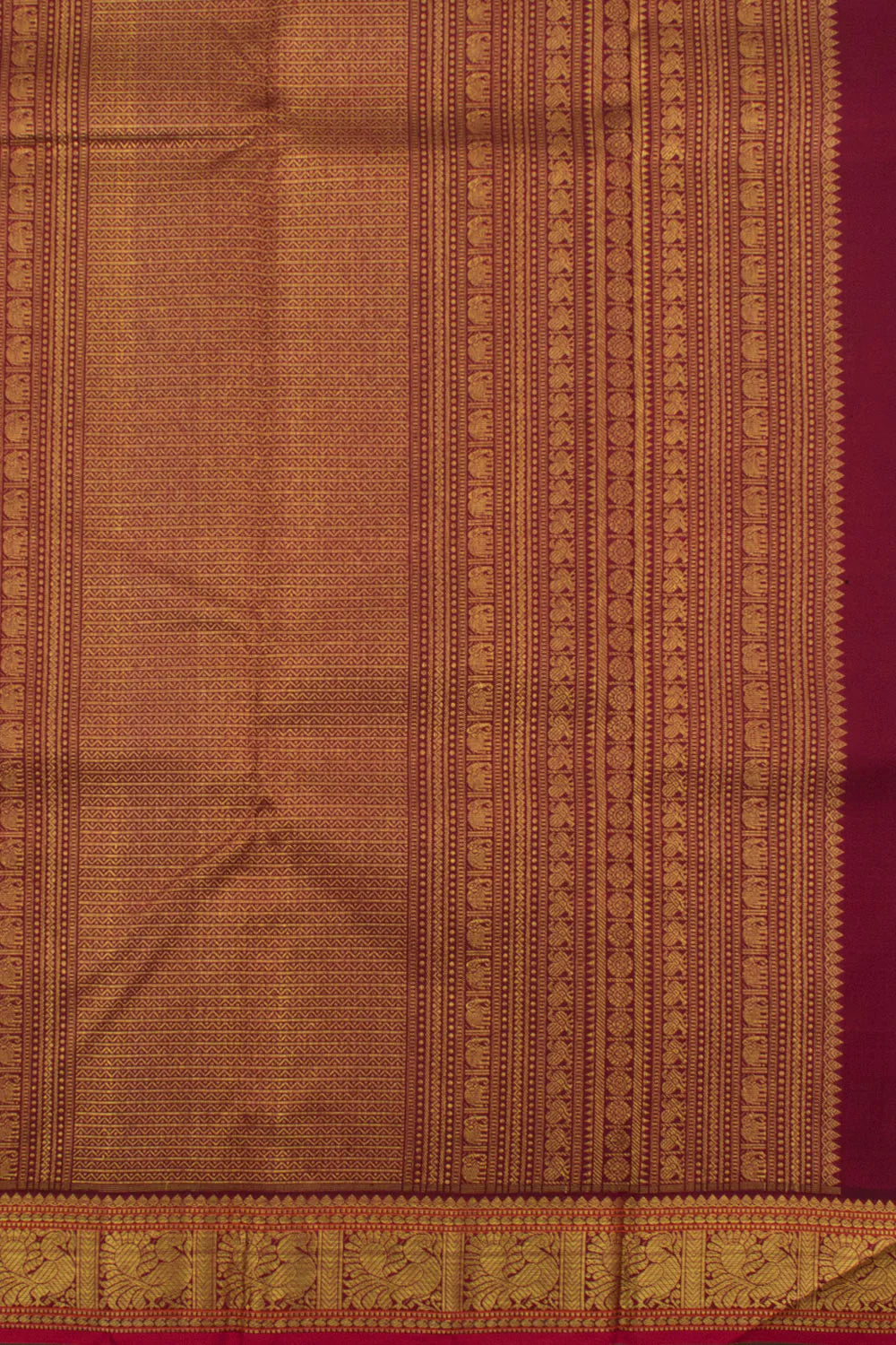 Eevara Burgundy Maroon Kancheevaram Heirloom Silk Saree