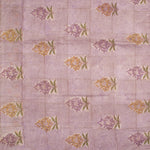 Purple Hand Block Printed Chanderi Silk Cotton Saree-Rutambhara-RUTAMBHARA