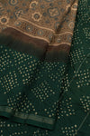 Handcrafted Ajrakh and Bandhani Chanderi Saree