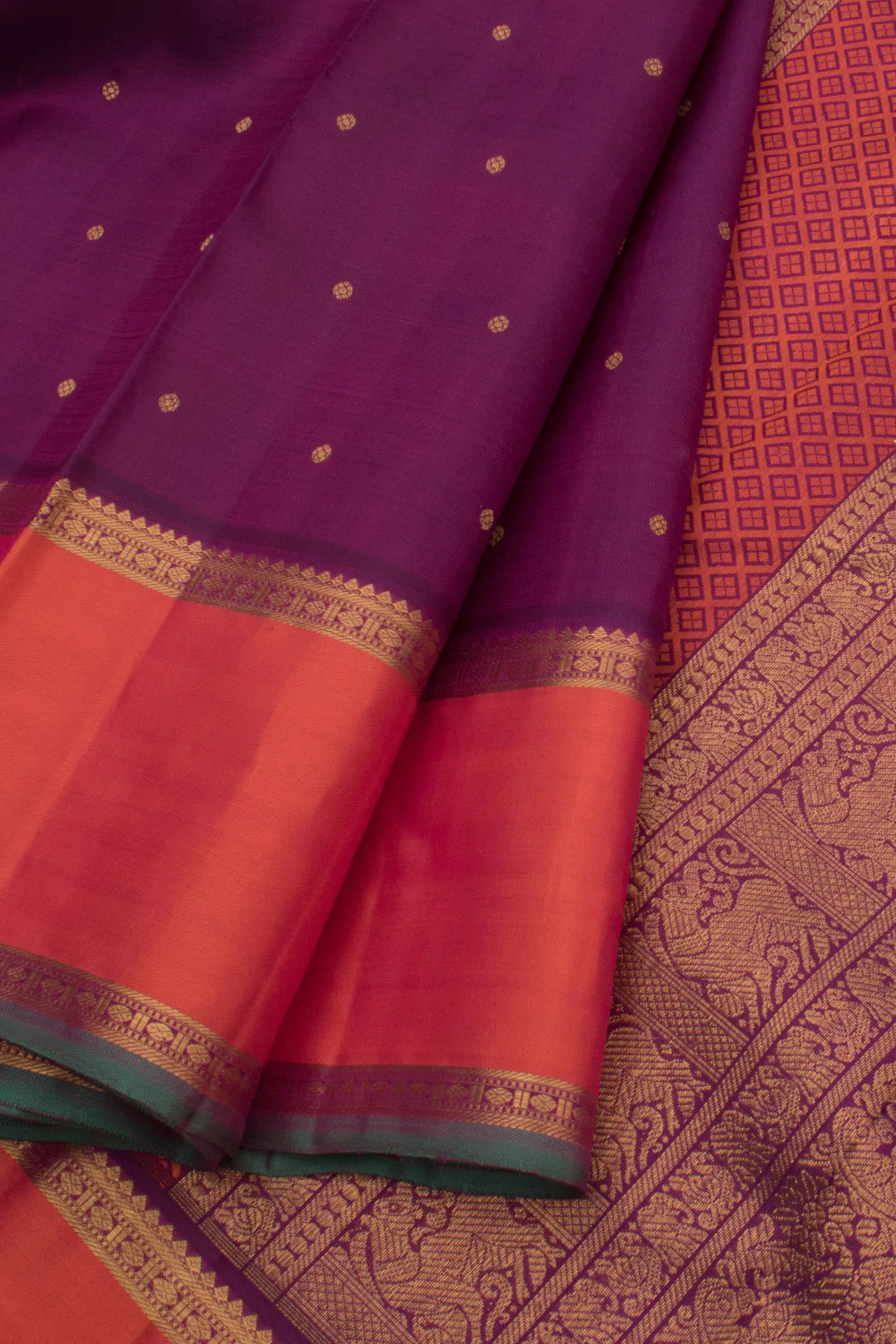 Eevara Royal Purple Kancheevaram Heirloom Silk Saree