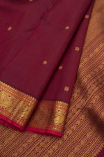 Eevara Burgundy Maroon Kancheevaram Heirloom Silk Saree-Rutambhara-Brown-RUTAMBHARA