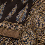 Ajrakh Printed Modal Cotton Saree-Rutambhara-RUTAMBHARA