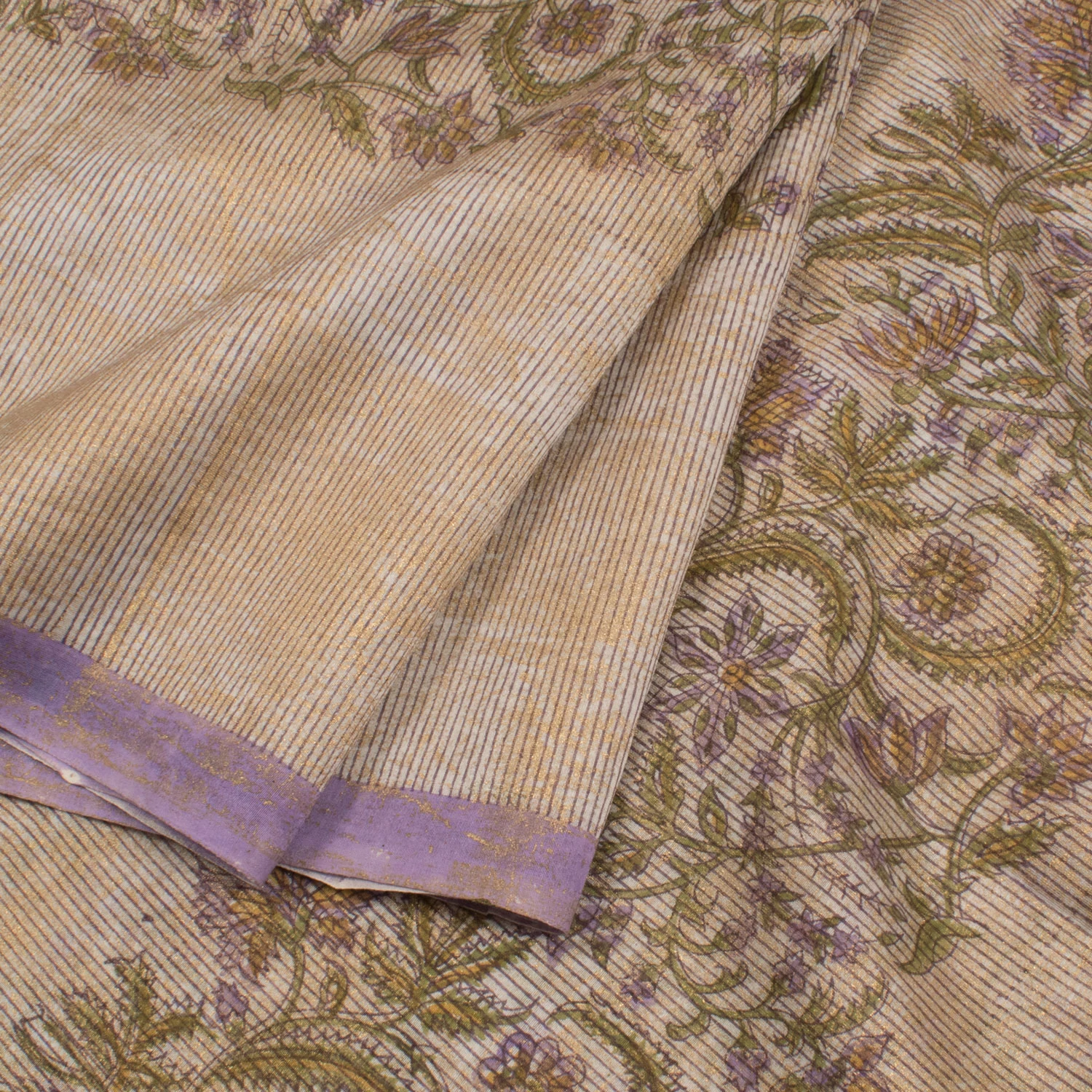 Hand Block Printed Chanderi Silk Cotton Saree-Rutambhara-RUTAMBHARA
