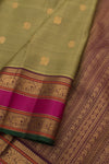 Eevara Pista Green Kancheevaram Heirloom Silk Saree