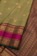 Eevara Pista Green Kancheevaram Heirloom Silk Saree-Rutambhara-Green-RUTAMBHARA