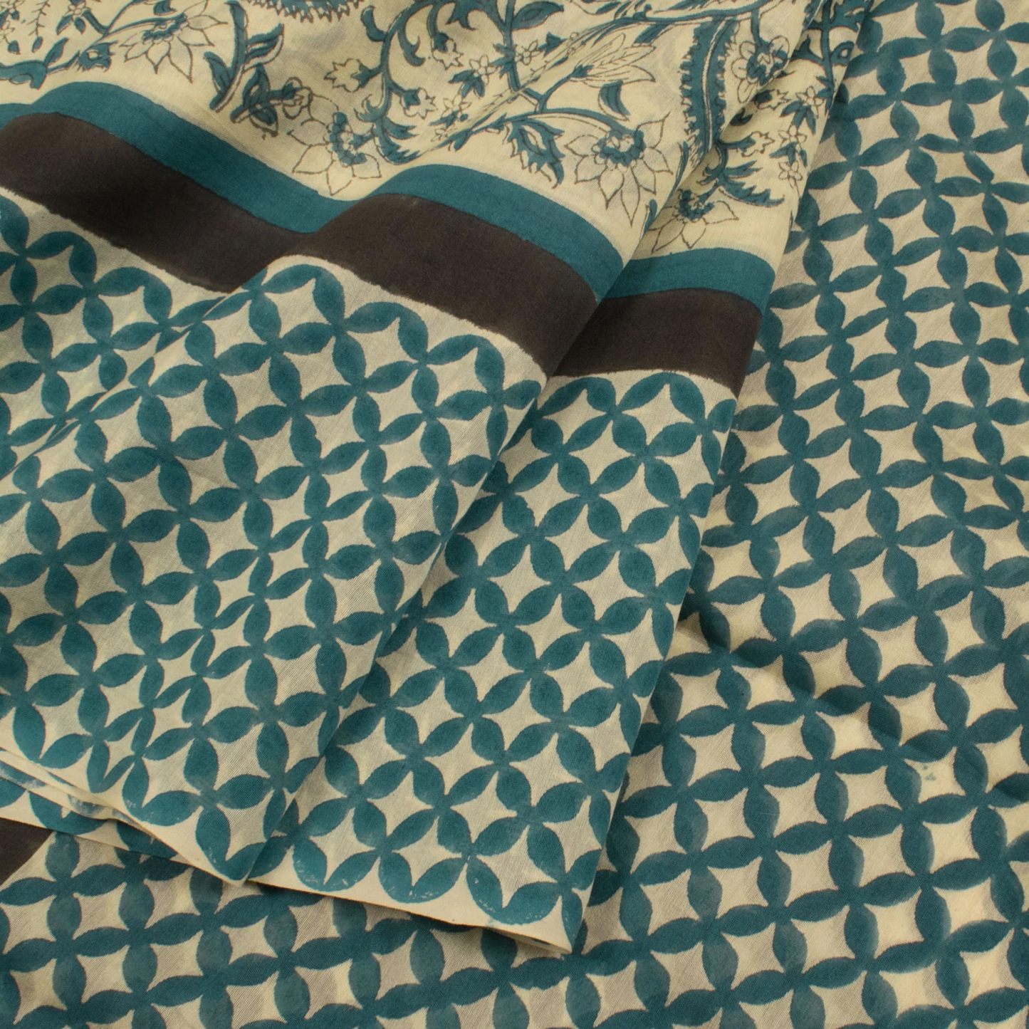 Hand Block Printed Chanderi Silk Cotton Saree