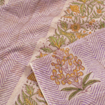 Purple Hand Block Printed Chanderi Silk Cotton Saree-Rutambhara-RUTAMBHARA