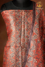 Ushraa - Madder Rust Ajrakh Tussar Silk Suit Set