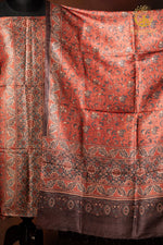 Ushraa - Madder Rust Ajrakh Tussar Silk Suit Set