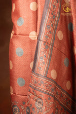 Ushraa - Burnt Madder Rust Ajrakh Tussar Silk Suit Set