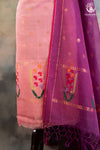 Peach & Magenta Zari Kota Suit Set with Pichwai Floral Accents