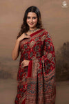 Ushraa - Regal Deep Red Maroon Ajrakh Elegance in Modal Silk