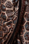 Ushraa - Blush Beige Handcrafted Ajrakh Modal Silk Saree