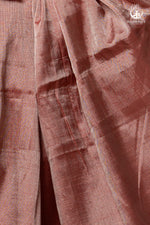 Swarvi - Argent Rouge Handwoven Chanderi Tissue Saree-RUTAMBHARA -RUTAMBHARA