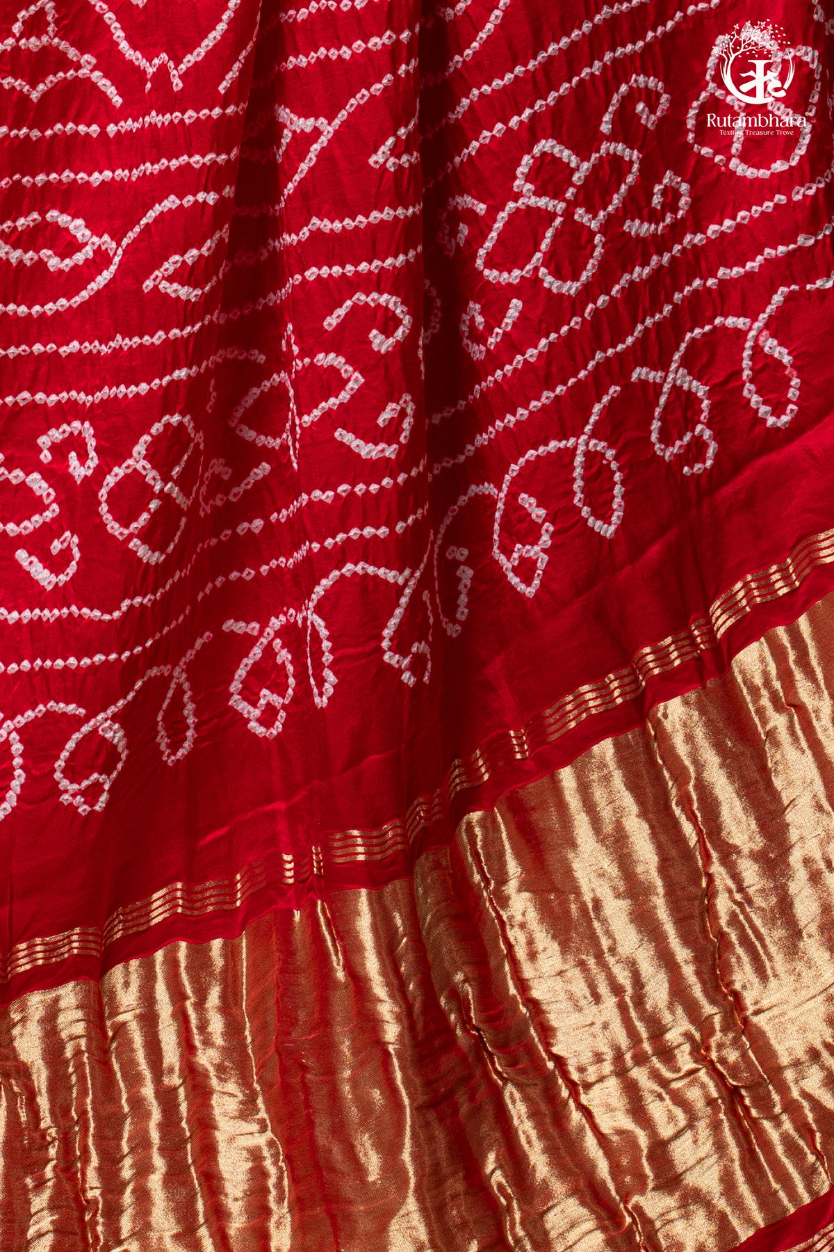 Radiant Tradition: Gajji Silk Bandhani Saree in Red & Pink