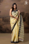 Pastel Yellow Jamdani Handloom Cotton Saree