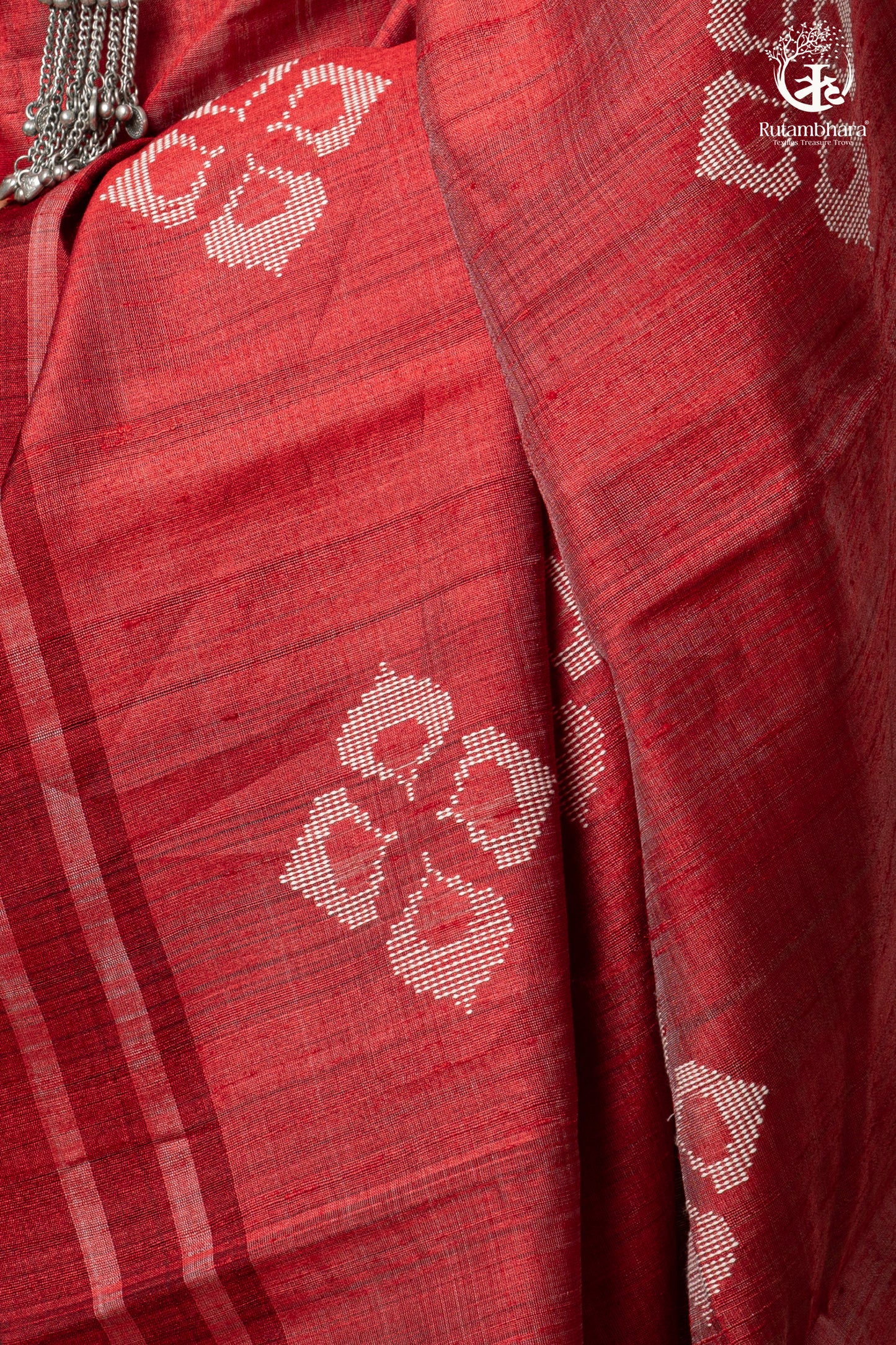 Pure Tussar Silk Saree - Dark Red