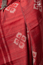 Pure Tussar Silk Saree - Dark Red-Rutambhara-RUTAMBHARA