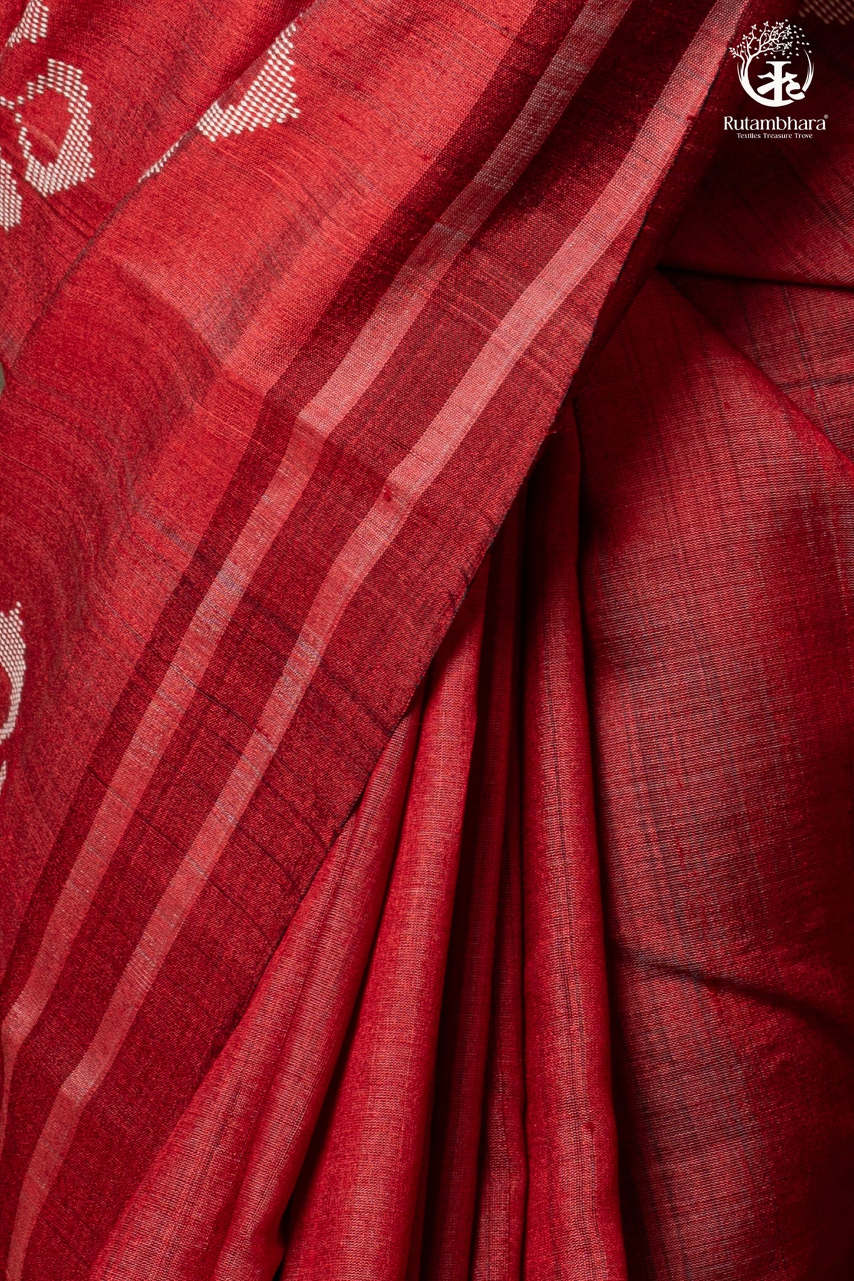 Pure Tussar Silk Saree - Dark Red