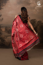 Pure Tussar Silk Saree - Dark Red-Rutambhara-RUTAMBHARA