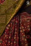 Handcrafted Ajrakh and Bandhani Chanderi Saree