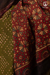 Handcrafted Ajrakh and Bandhani Chanderi Saree