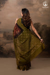 Handcrafted Ajrakh and Bandhani Chanderi Saree