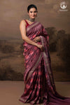 SAMBALPURI IKAT NATURAL DYES SAREE IN PURE SILK -4/3 PLY PURE MULBERRY SILK - ONION PINK