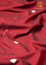 Keesha - Silent Bloom an Essential Jamdani in Crimson - 2.5 Metre