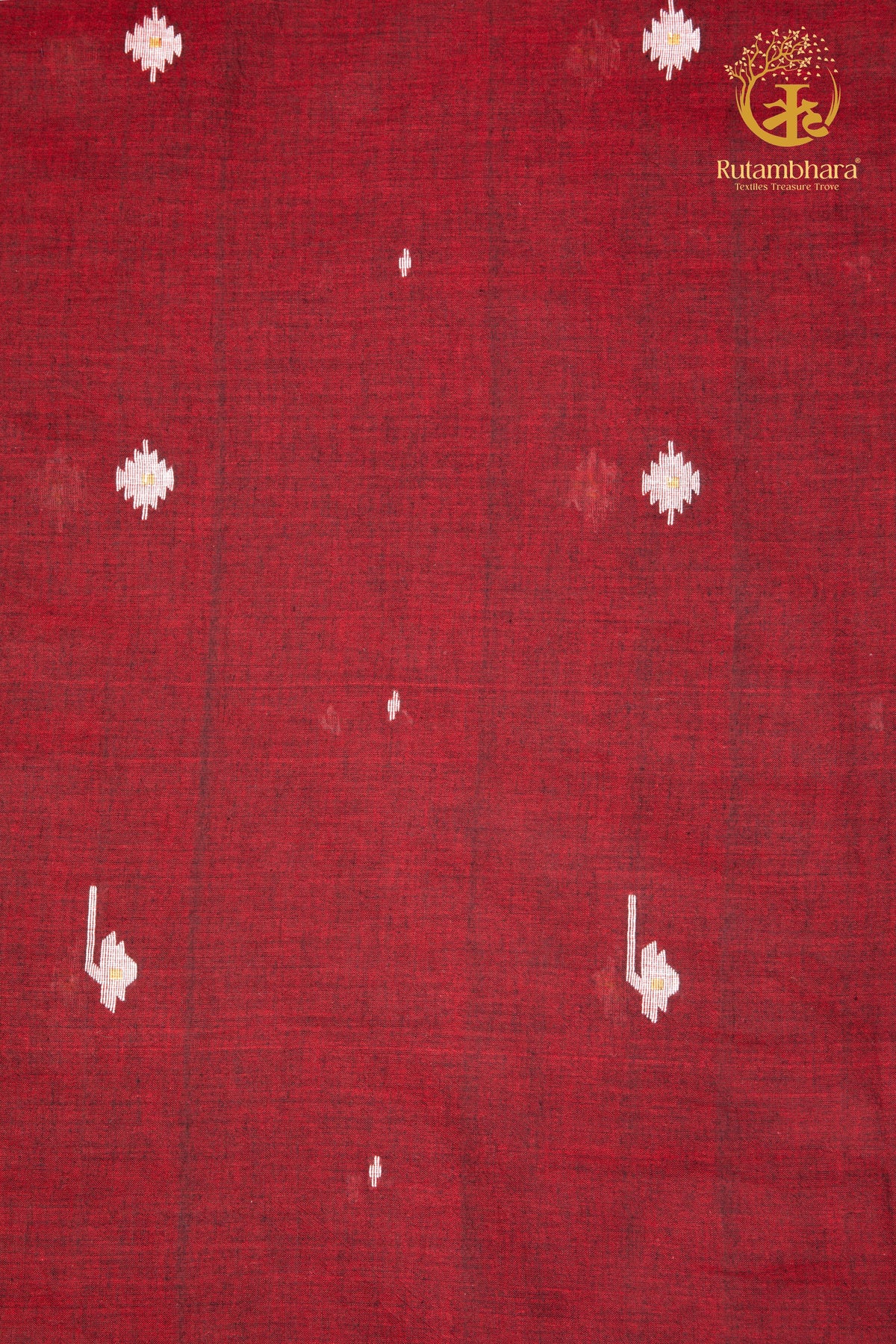 Keesha - Silent Bloom an Essential Jamdani in Crimson - 2.5 Metre