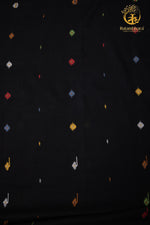 KEESHA - Midnight Black Stillness Jamdani Fabric Per Metre