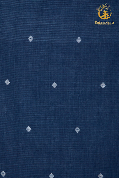 KEESHA - Indigo Field Essential White Buta – Jamdani Khadi Fabric
