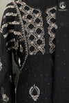 Elegant Hand-Embroidered Lucknowi Suit in Classic Black