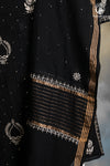 Elegant Hand-Embroidered Lucknowi Suit in Classic Black