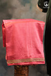 Bottle Green Mashroo Silk Suit Set with Rose Pink Bottom