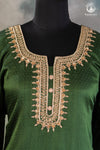 Bright Green Dana Mashroo Silk Suit with Zari Zardozi Hand Embroidery